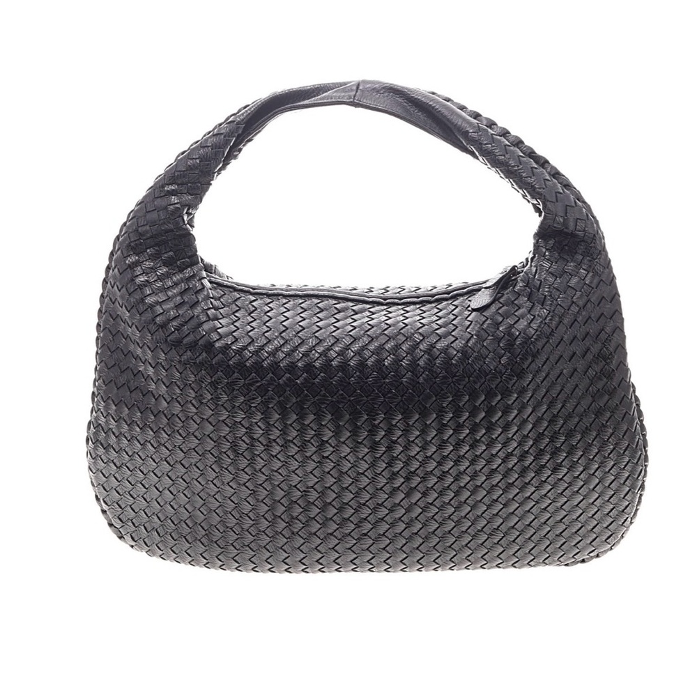 Elegant Black Woven Hobo Bag